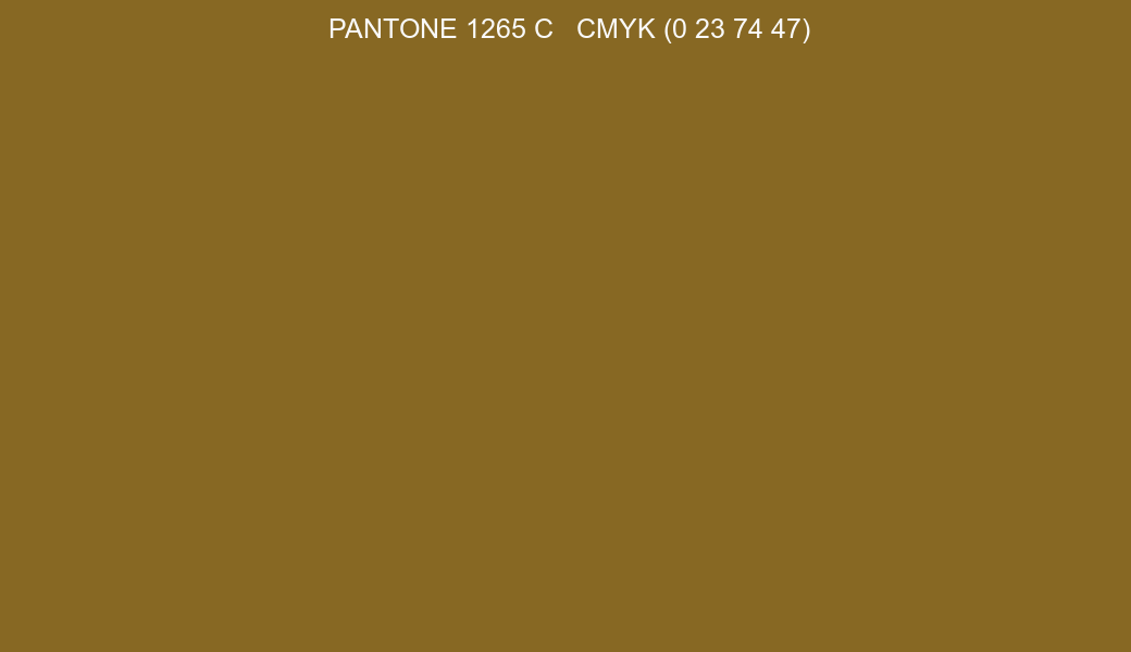 Color PANTONE 1265 C to CMYK (0 23 74 47) converter
