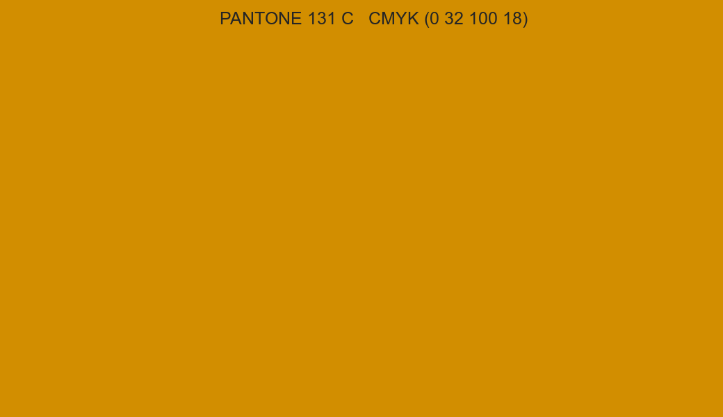 Color PANTONE 131 C to CMYK (0 32 100 18) converter