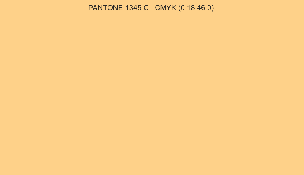 Color PANTONE 1345 C to CMYK (0 18 46 0) converter