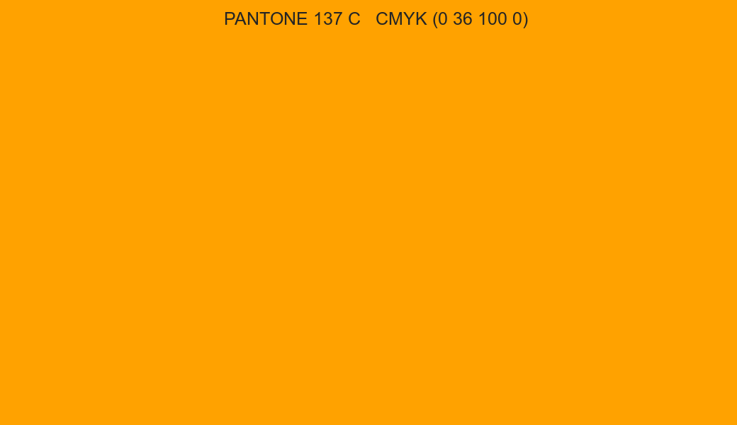 Color PANTONE 137 C to CMYK (0 36 100 0) converter