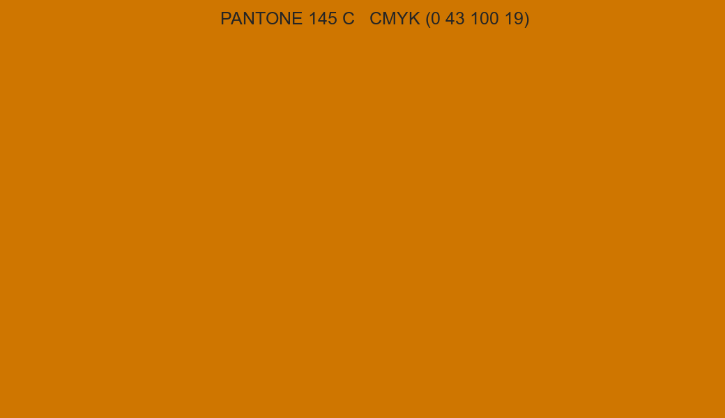 Color PANTONE 145 C to CMYK (0 43 100 19) converter