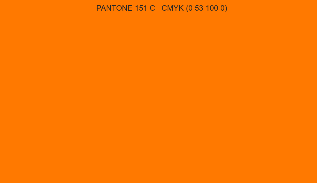 Color PANTONE 151 C to CMYK (0 53 100 0) converter