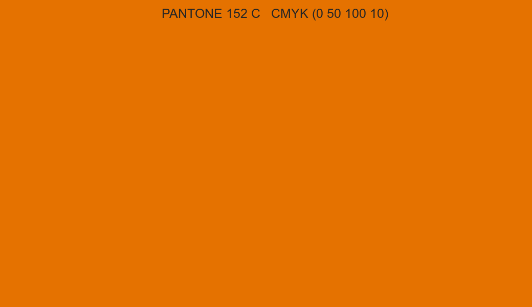 Color PANTONE 152 C to CMYK (0 50 100 10) converter