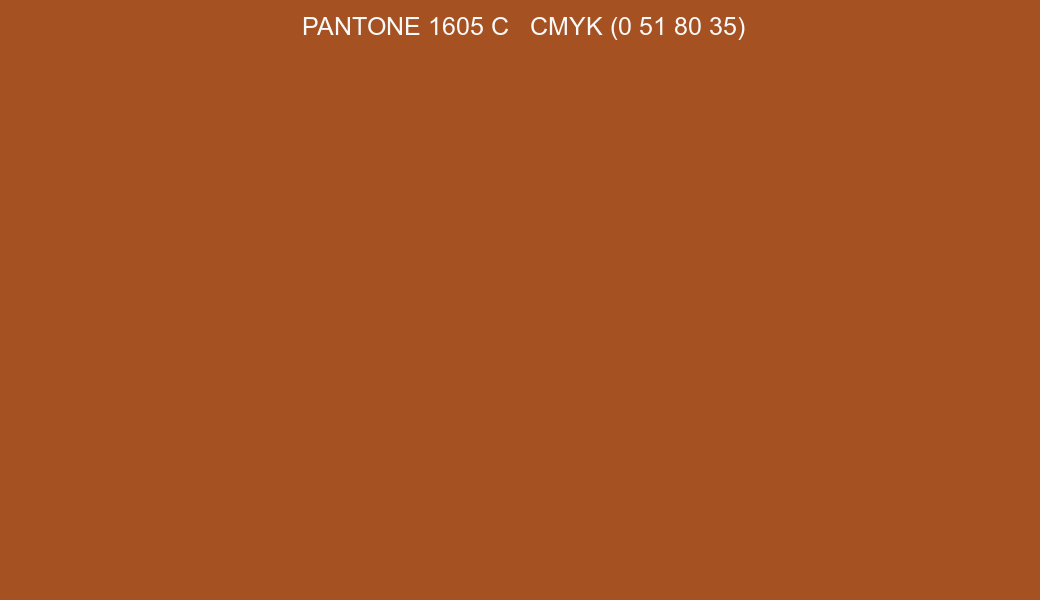 Color PANTONE 1605 C to CMYK (0 51 80 35) converter