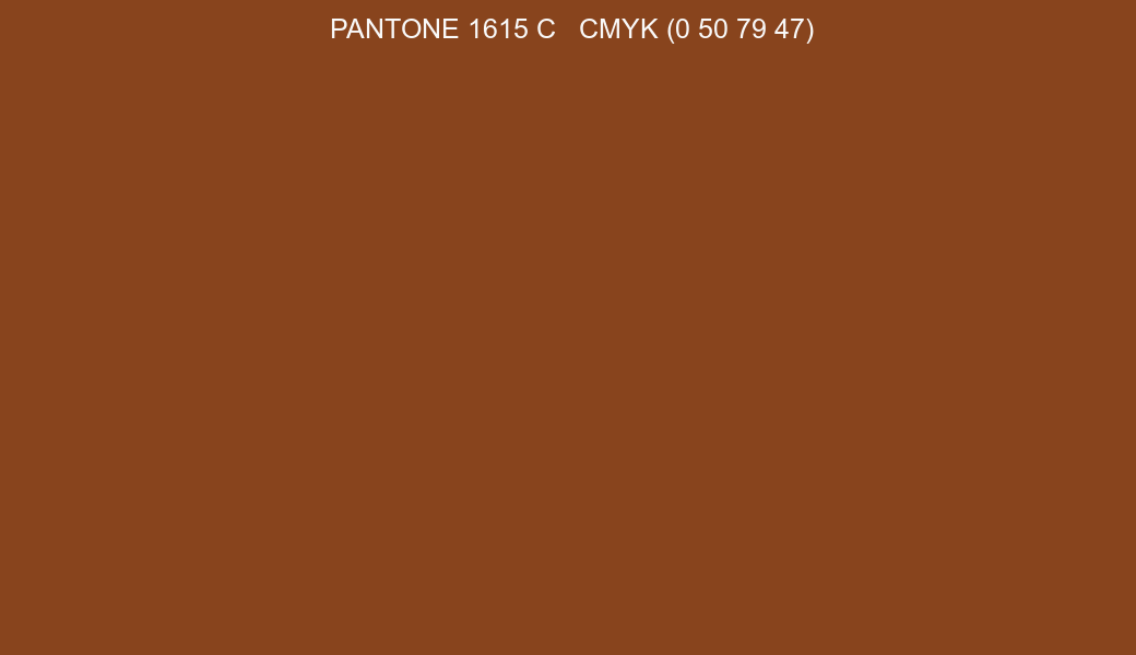 Color PANTONE 1615 C to CMYK (0 50 79 47) converter