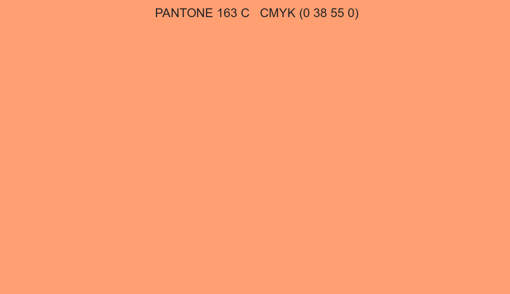 Color PANTONE 163 C to CMYK (0 38 55 0) converter