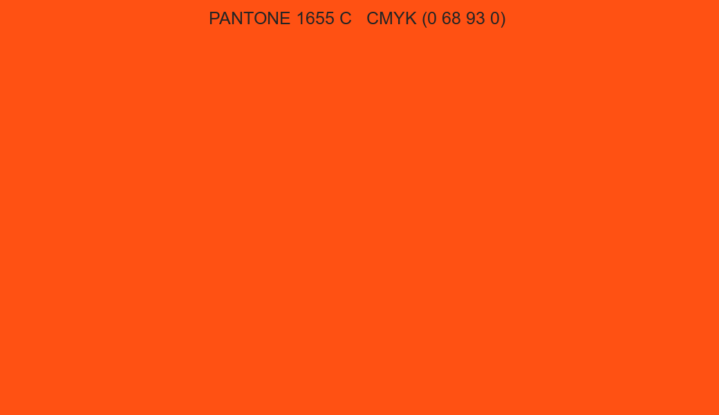 Color PANTONE 1655 C to CMYK (0 68 93 0) converter