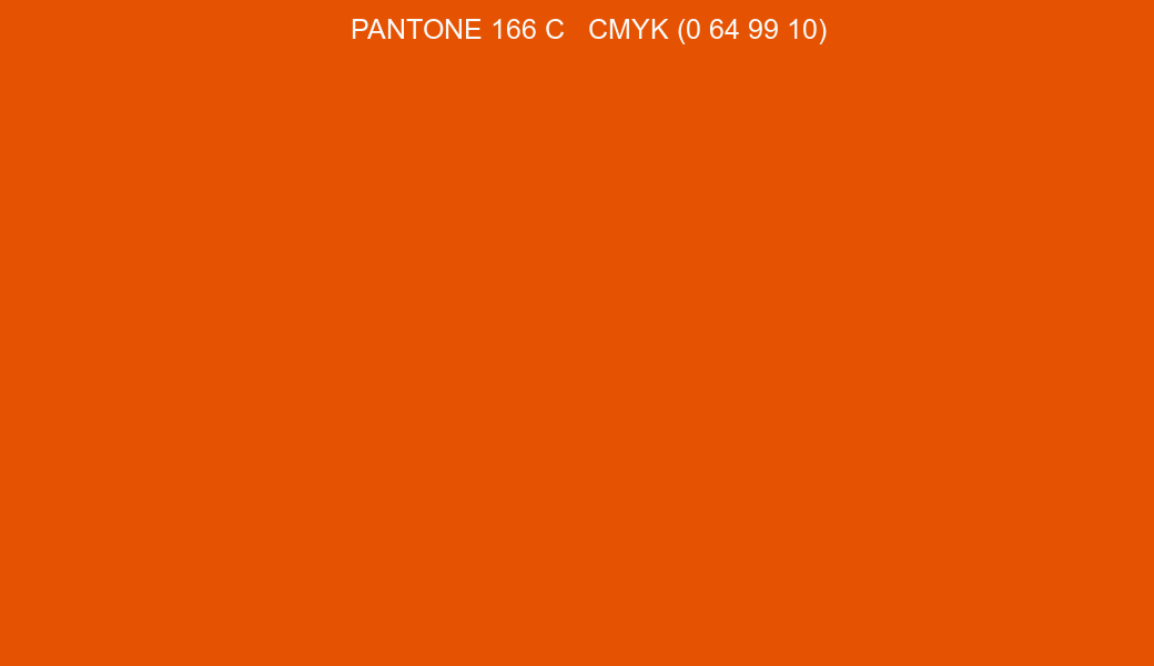 Color PANTONE 166 C to CMYK (0 64 99 10) converter