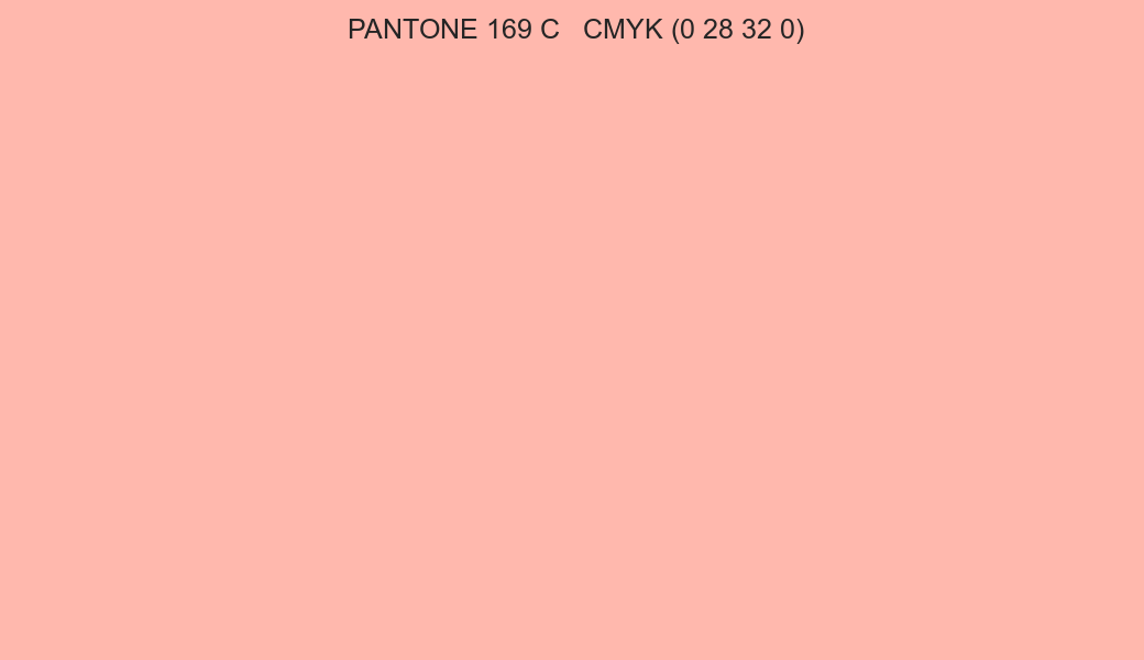 Color PANTONE 169 C to CMYK (0 28 32 0) converter