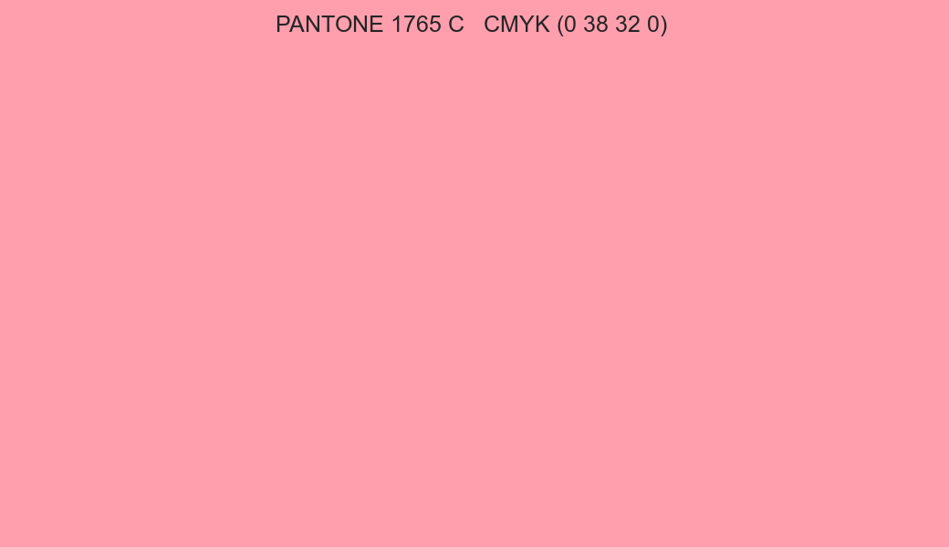 Color PANTONE 1765 C to CMYK (0 38 32 0) converter