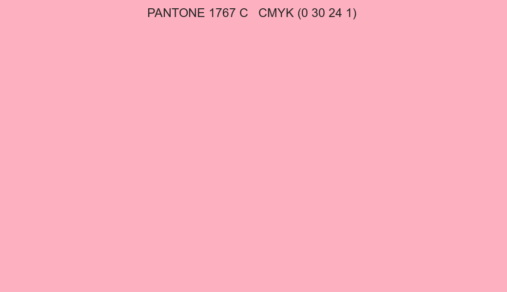 Color PANTONE 1767 C to CMYK (0 30 24 1) converter