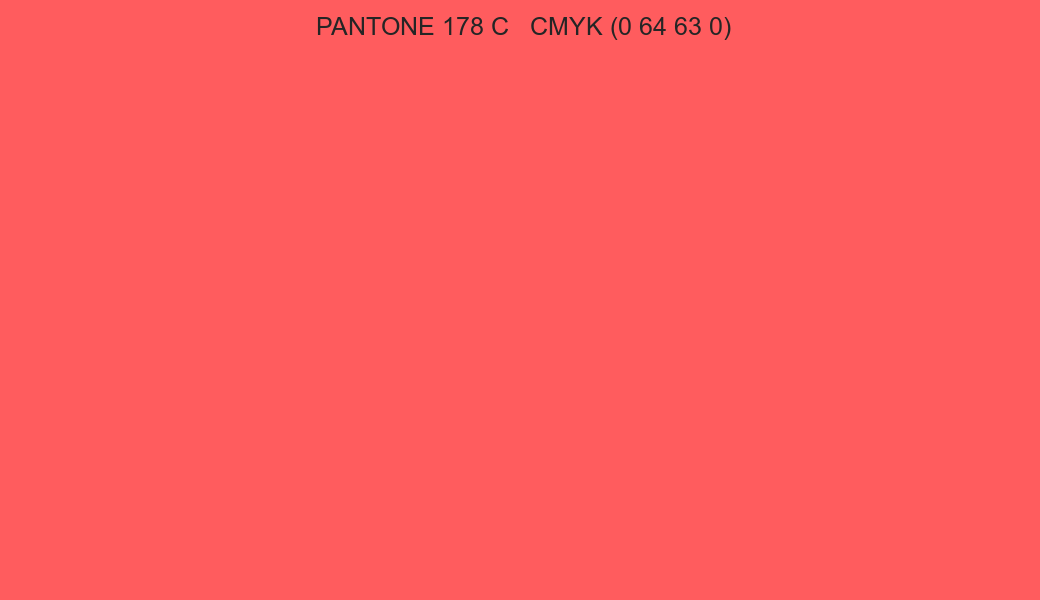 Color PANTONE 178 C to CMYK (0 64 63 0) converter