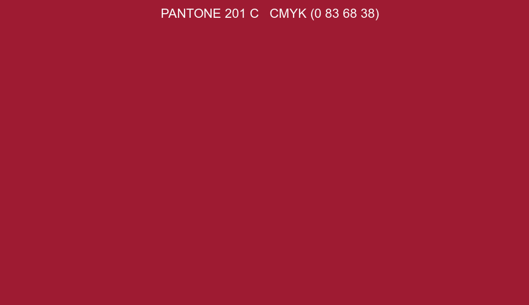 Color PANTONE 201 C to CMYK (0 83 68 38) converter