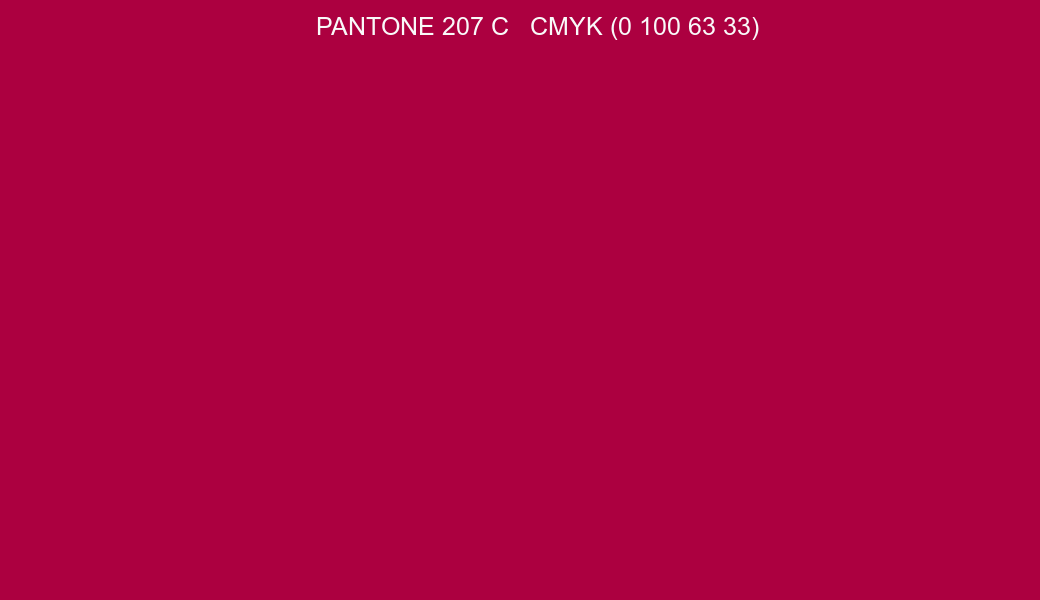 Color PANTONE 207 C to CMYK (0 100 63 33) converter