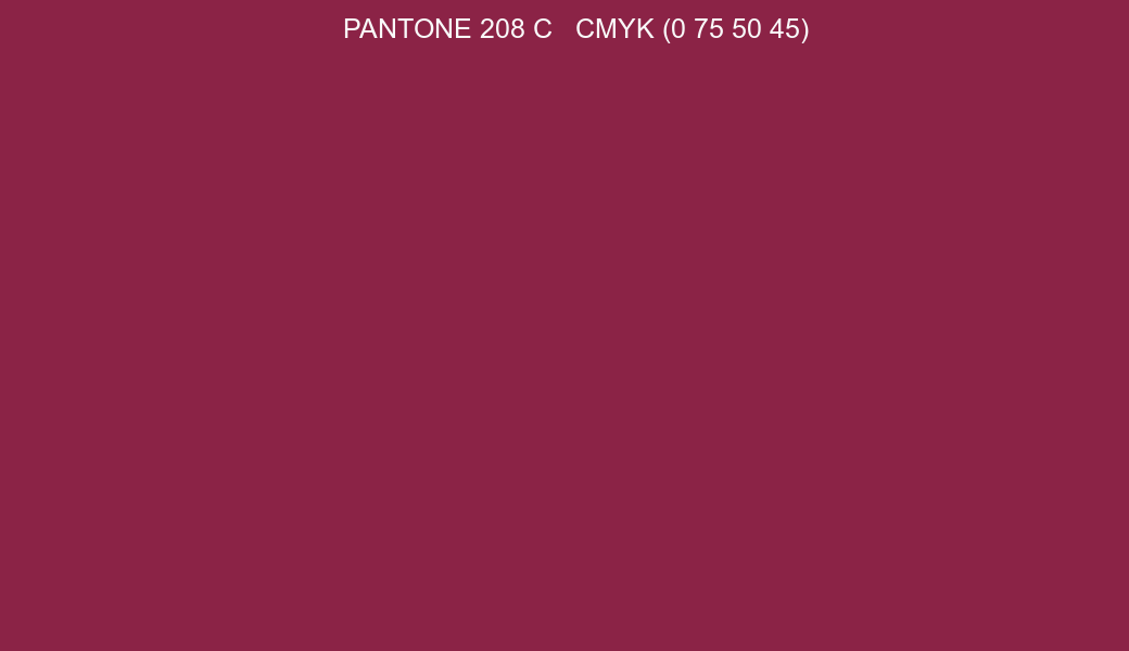 Color PANTONE 208 C to CMYK (0 75 50 45) converter