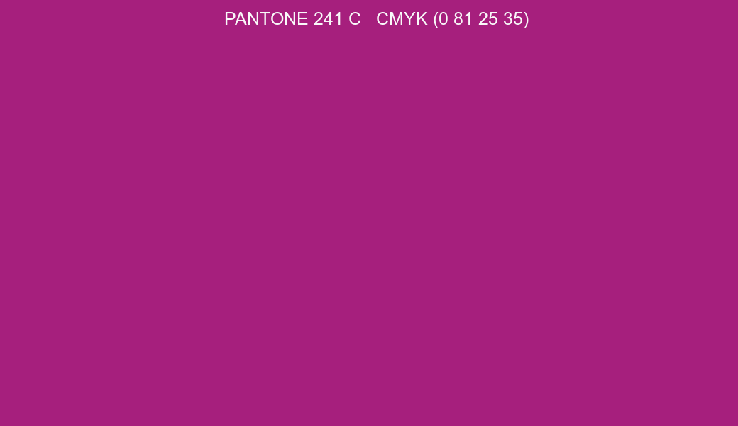 Color PANTONE 241 C to CMYK (0 81 25 35) converter