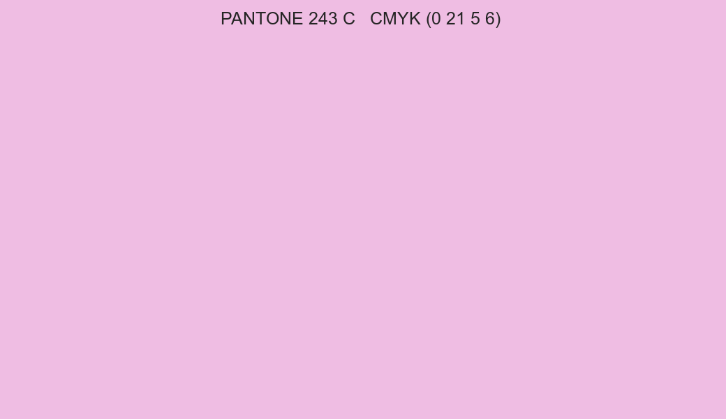 Color PANTONE 243 C to CMYK (0 21 5 6) converter