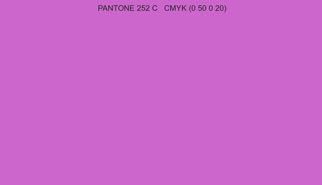 Color PANTONE 252 C to CMYK (0 50 0 20) converter