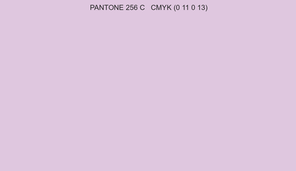 Color PANTONE 256 C to CMYK (0 11 0 13) converter