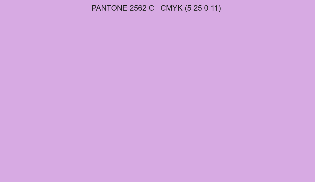 Color PANTONE 2562 C to CMYK (5 25 0 11) converter