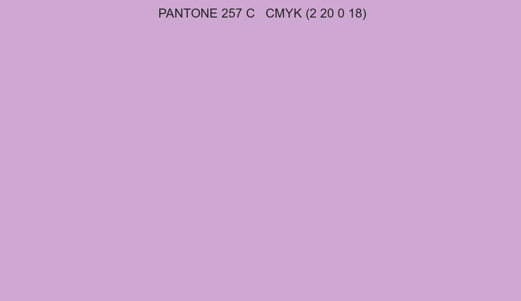 Color PANTONE 257 C to CMYK (2 20 0 18) converter