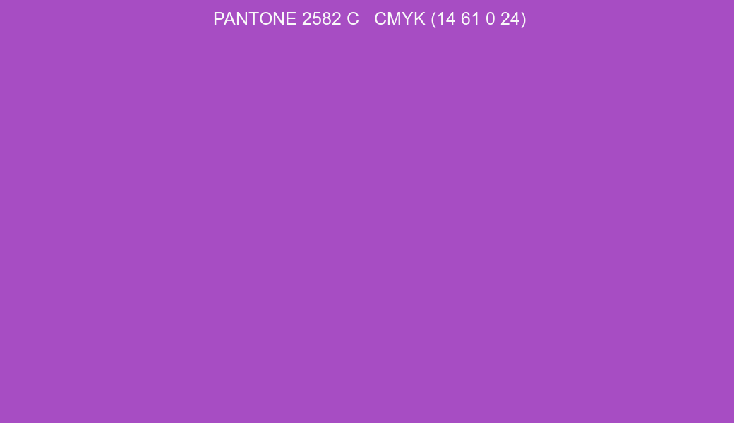 Color PANTONE 2582 C to CMYK (14 61 0 24) converter