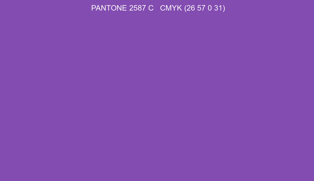 Color PANTONE 2587 C to CMYK (26 57 0 31) converter