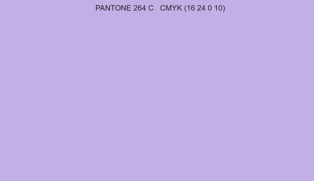 Color PANTONE 264 C to CMYK (16 24 0 10) converter