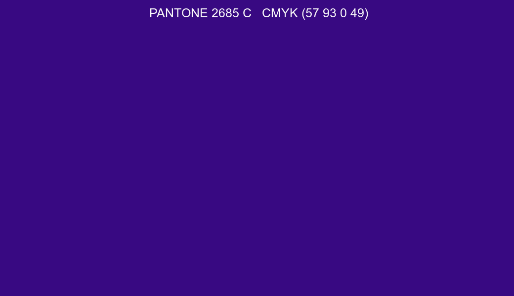 Color PANTONE 2685 C to CMYK (57 93 0 49) converter