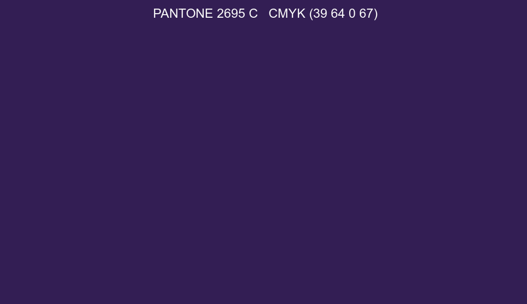 Color PANTONE 2695 C to CMYK (39 64 0 67) converter