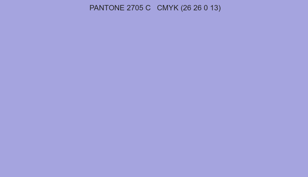 Color PANTONE 2705 C to CMYK (26 26 0 13) converter