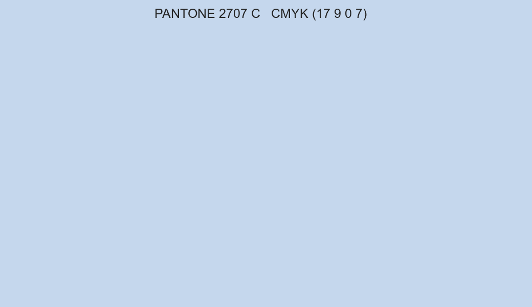 Color PANTONE 2707 C to CMYK (17 9 0 7) converter