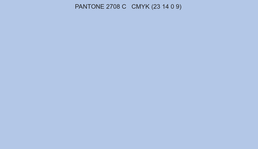 Color PANTONE 2708 C to CMYK (23 14 0 9) converter