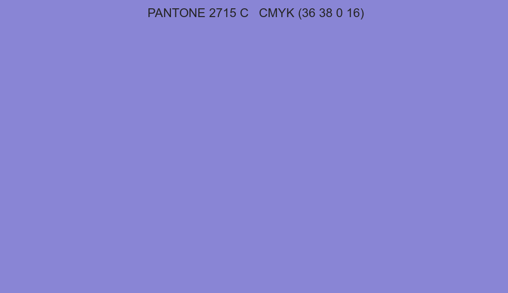 Color PANTONE 2715 C to CMYK (36 38 0 16) converter