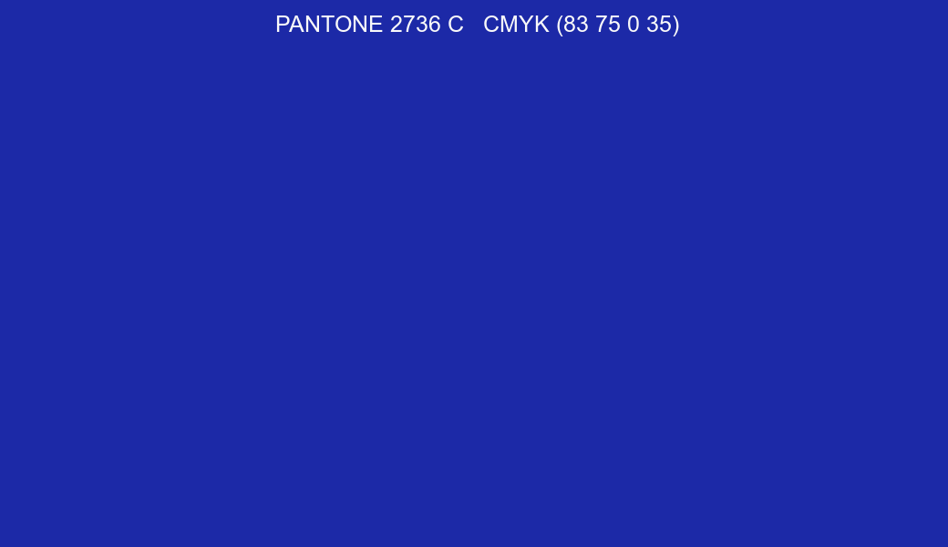 Color PANTONE 2736 C to CMYK (83 75 0 35) converter