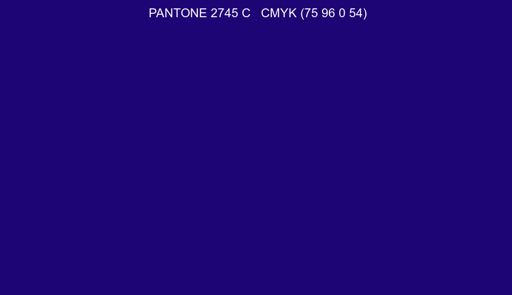 Color PANTONE 2745 C to CMYK (75 96 0 54) converter