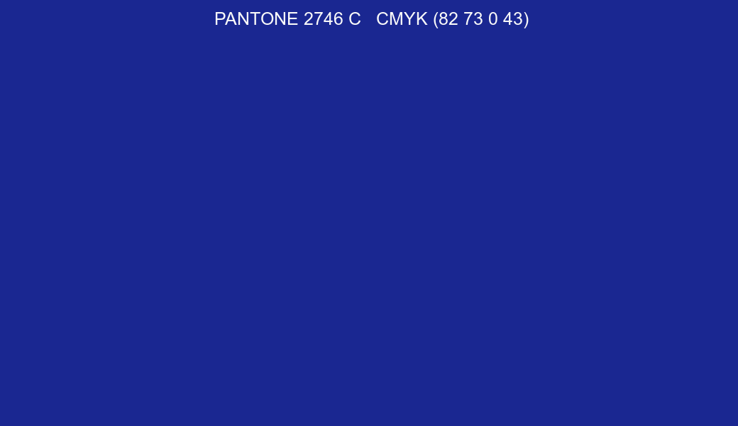 Color PANTONE 2746 C to CMYK (82 73 0 43) converter
