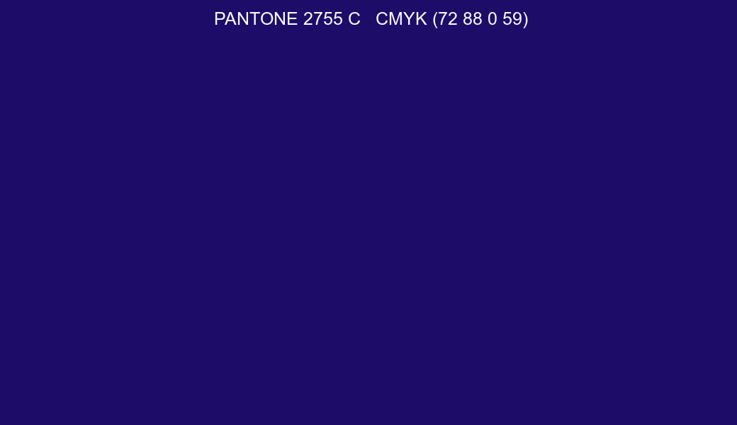 Color PANTONE 2755 C to CMYK (72 88 0 59) converter