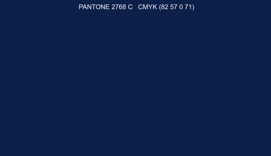 Color PANTONE 2768 C to CMYK (82 57 0 71) converter