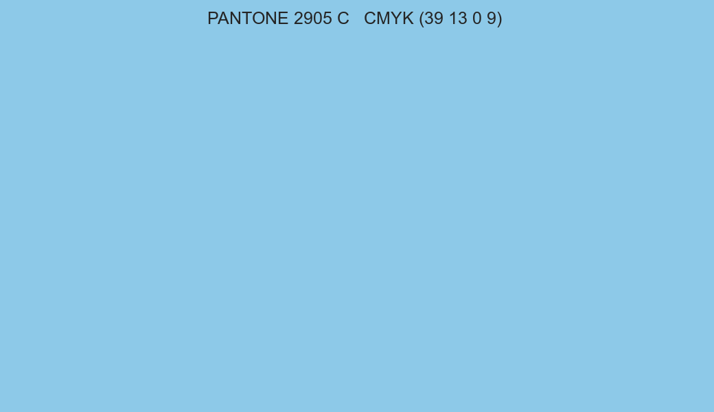 Color PANTONE 2905 C to CMYK (39 13 0 9) converter