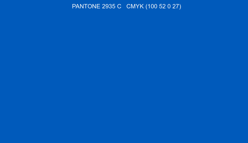 Color PANTONE 2935 C to CMYK (100 52 0 27) converter