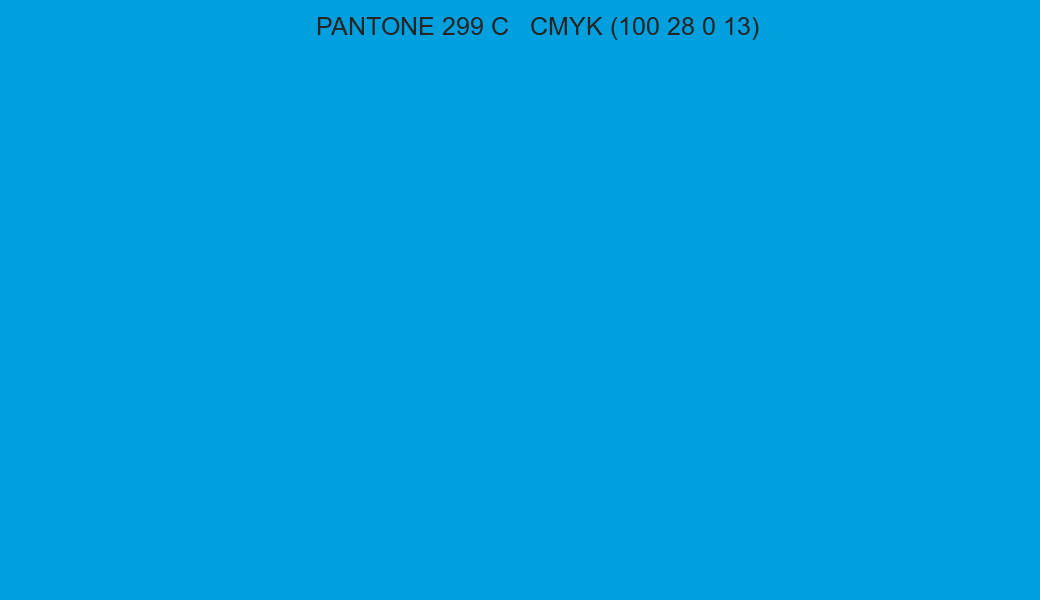 Color PANTONE 299 C to CMYK (100 28 0 13) converter