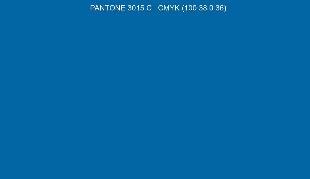 Color PANTONE 3015 C to CMYK (100 38 0 36) converter