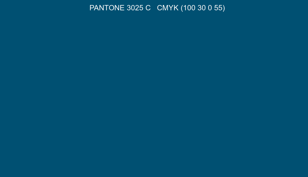 Color PANTONE 3025 C to CMYK (100 30 0 55) converter