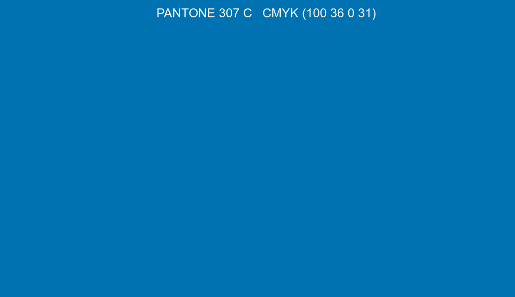 Color PANTONE 307 C to CMYK (100 36 0 31) converter