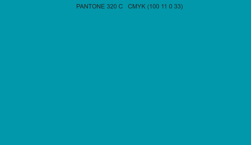 Color PANTONE 320 C to CMYK (100 11 0 33) converter