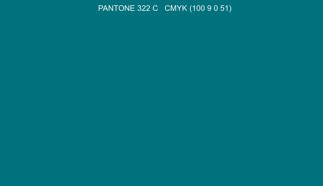 Color PANTONE 322 C to CMYK (100 9 0 51) converter