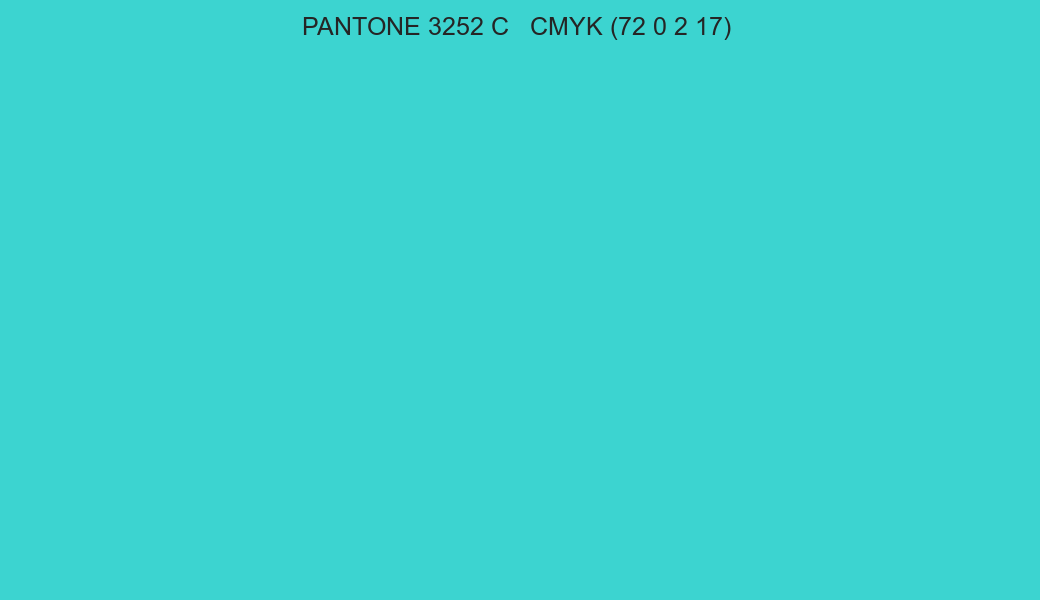 Color PANTONE 3252 C to CMYK (72 0 2 17) converter