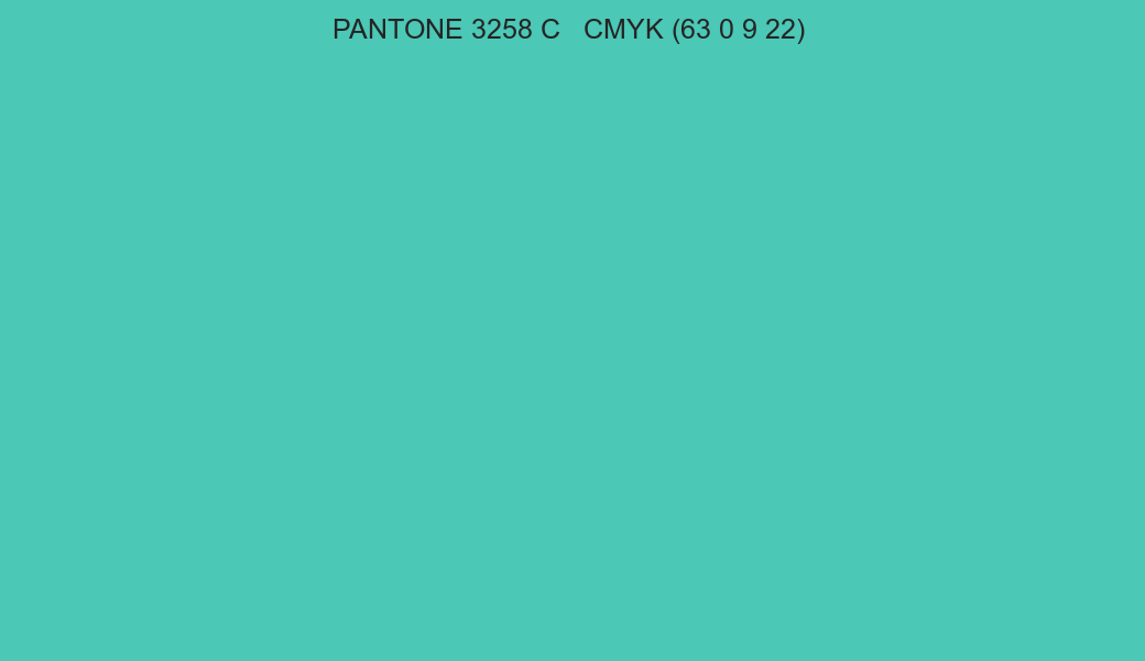 Color PANTONE 3258 C to CMYK (63 0 9 22) converter