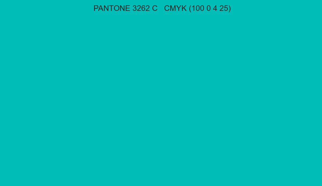 Color PANTONE 3262 C to CMYK (100 0 4 25) converter
